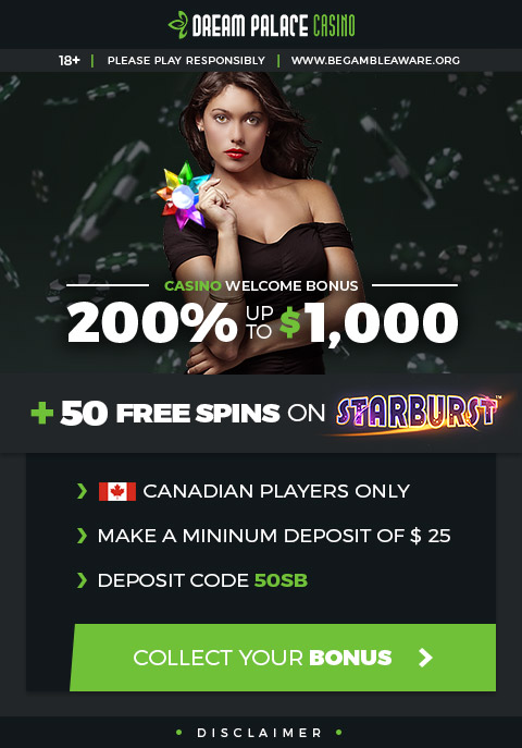 $1000 Bonus + 50 Free Spins | Dream Palace Casino