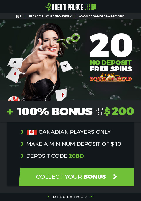 20 No Deposit Free Spins + $200 Bonus | Dream Palace Casino